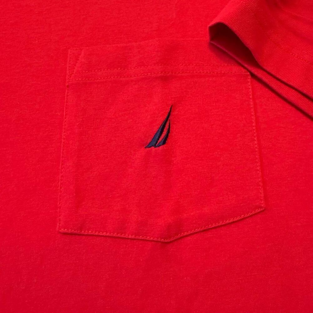 Nautica | NWT Pocket T-Shirt | Red | Crew Neck | Short Sleeve | 2XL - Picture 2 of 12